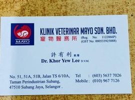 klinik veterinar di mayo, Malaysia
